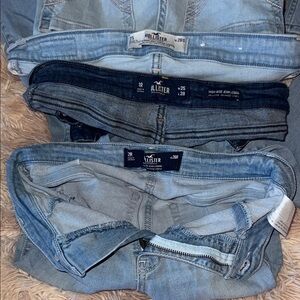 Hollister Women's High Rise Light and Dark Blue Jeans